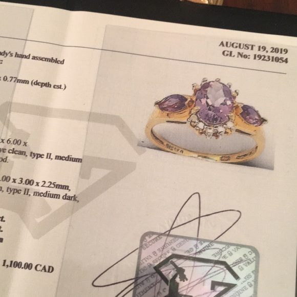 10k Gold Diamond & Amethys ring beautiful - Picture 11 of 13